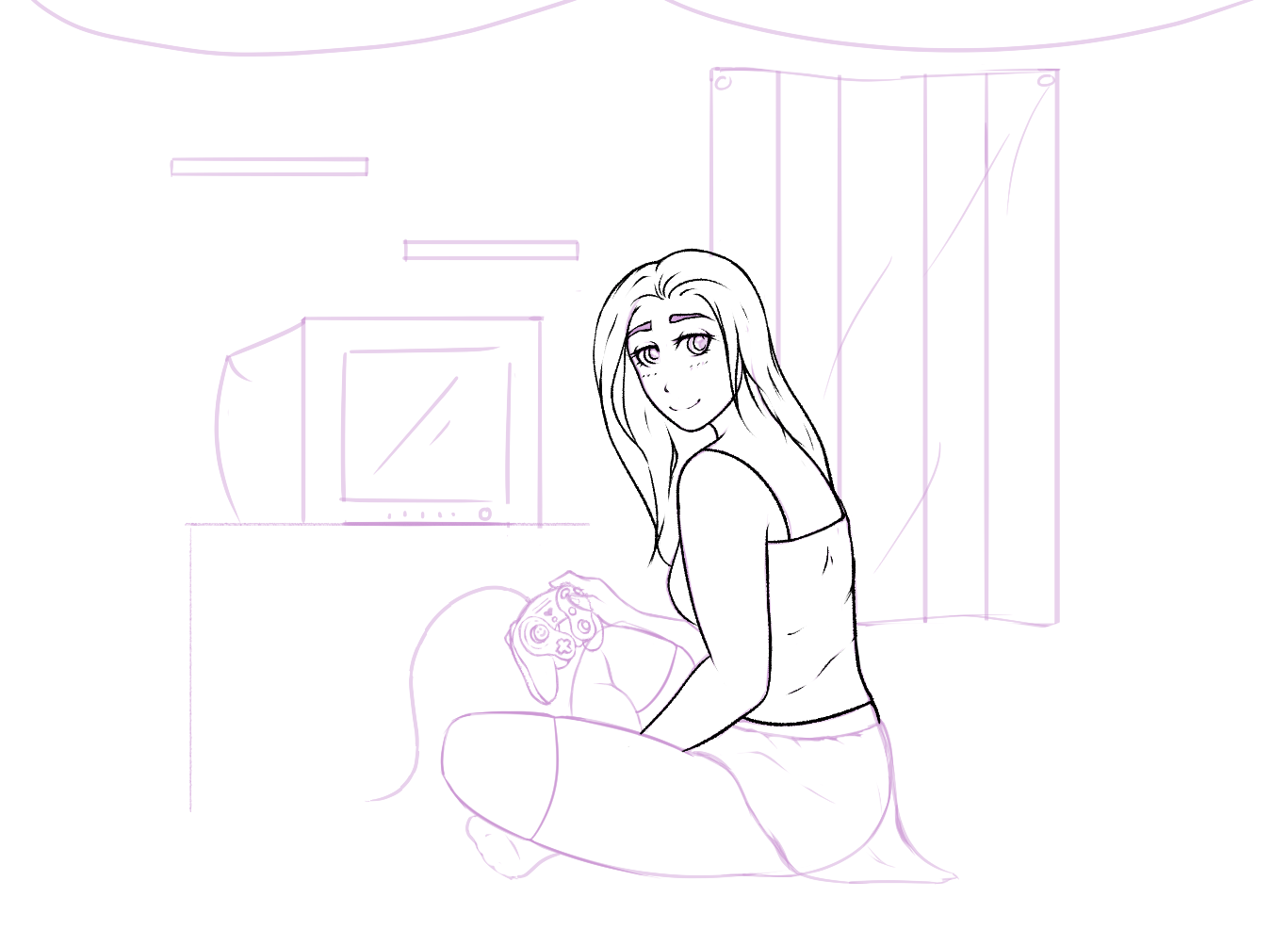 WIP art of my girlfriend ;w;