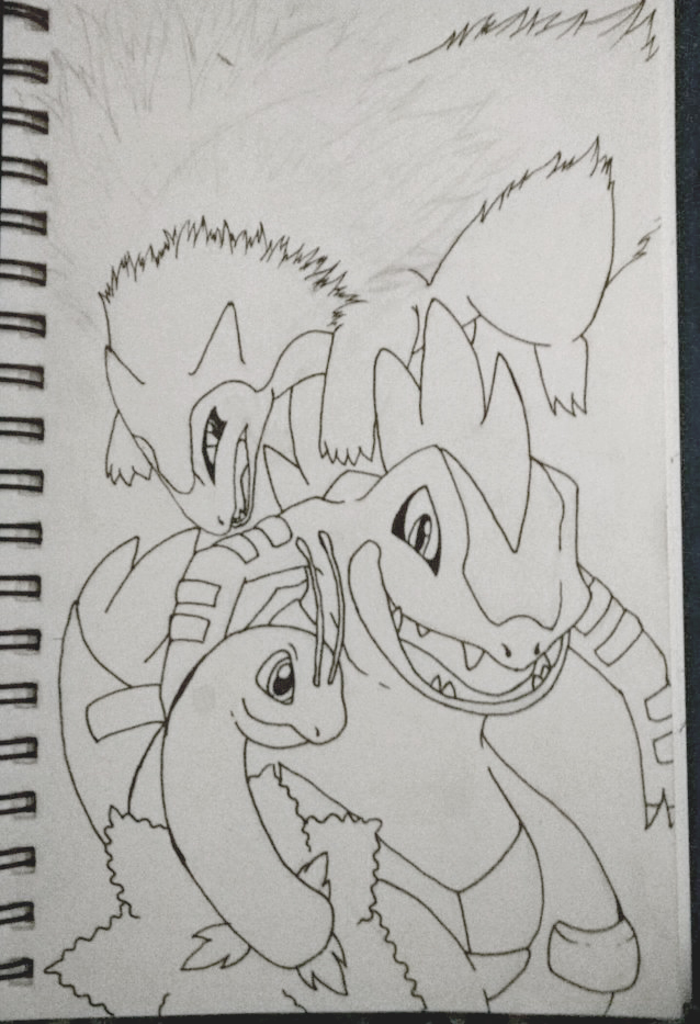 Johto starters - ink