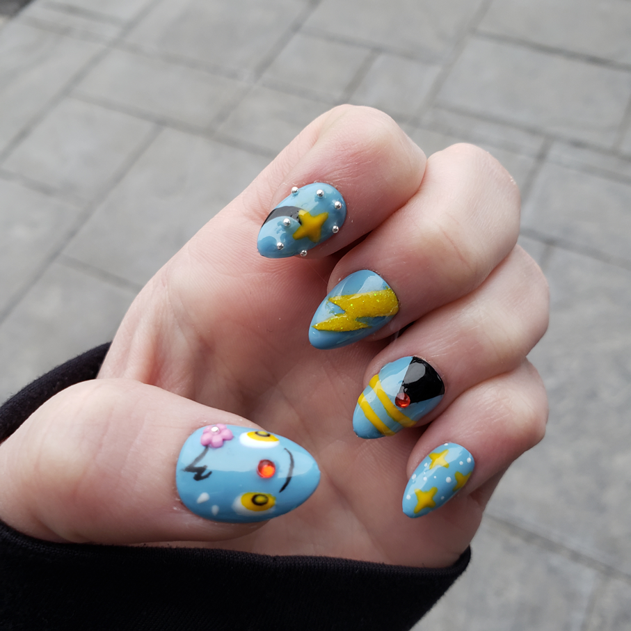 Luxray line press-on nail set
