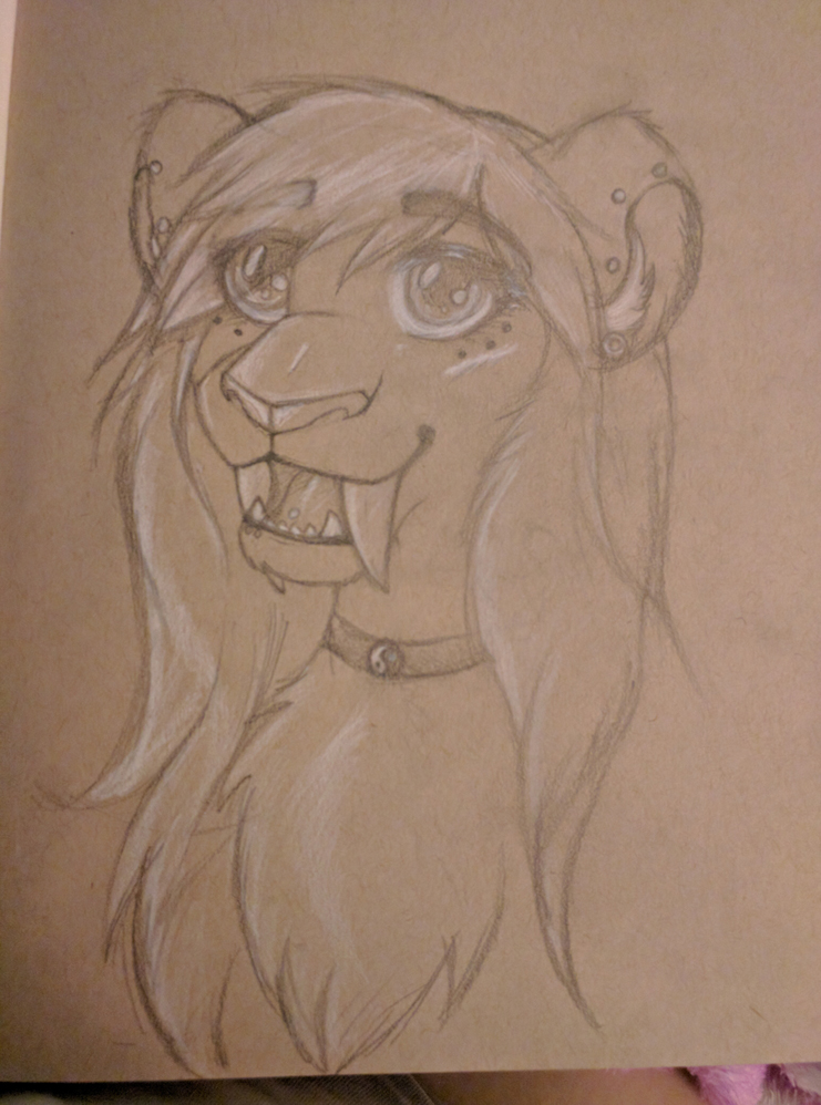 I was practicing with white pencils on a tan toned sketchbook.