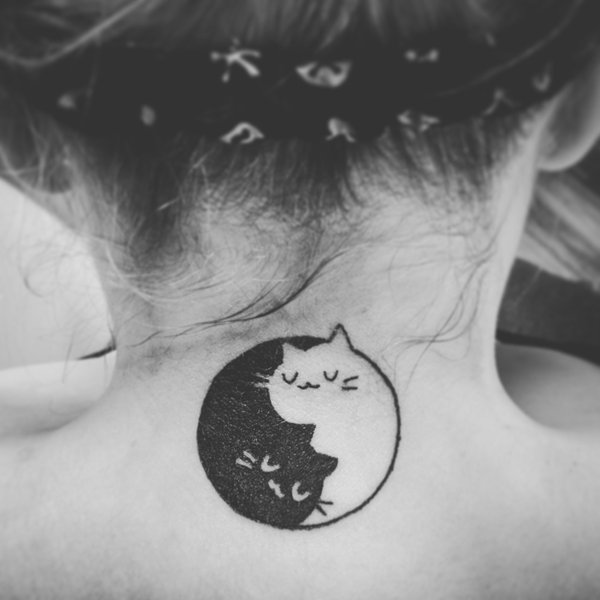Yin Yang cats tattoo